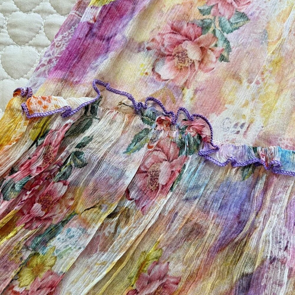 NWT Silk Floral-Print Midi Dress 3D Butterfly - Picture 7 of 10